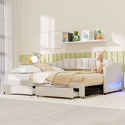 Extendable Daybed With LED Light And 2 Storage Drawers - R&R Furniture Gallery (Fountain Valley, CA)
