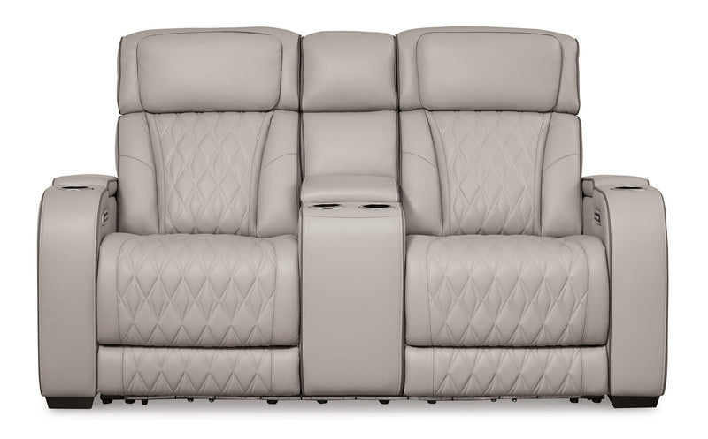 Boyington - Power Reclining Loveseat With Console/Adj Hdrst - R&R Furniture Gallery (Fountain Valley, CA)