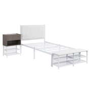Platform Bed With 2 Tier Storage Shelves, Storage Cabinet - R&R Furniture Gallery (Fountain Valley, CA)