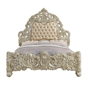 Sorina - Eastern King Bed - Synthetic Leather & Antique Gold - R&R Furniture Gallery (Fountain Valley, CA)