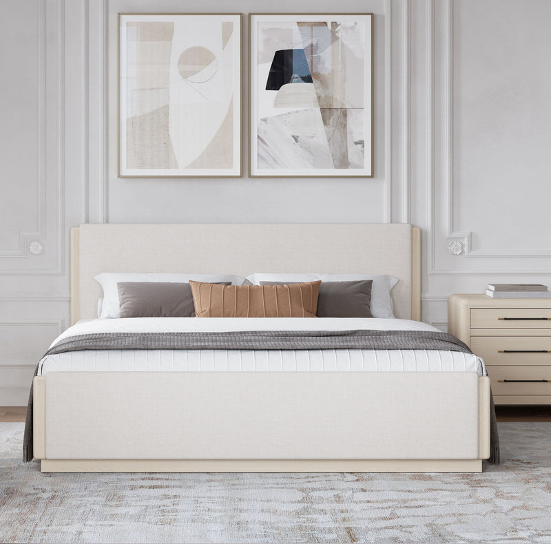 Wallen Uph Qn Bed - White Sand
