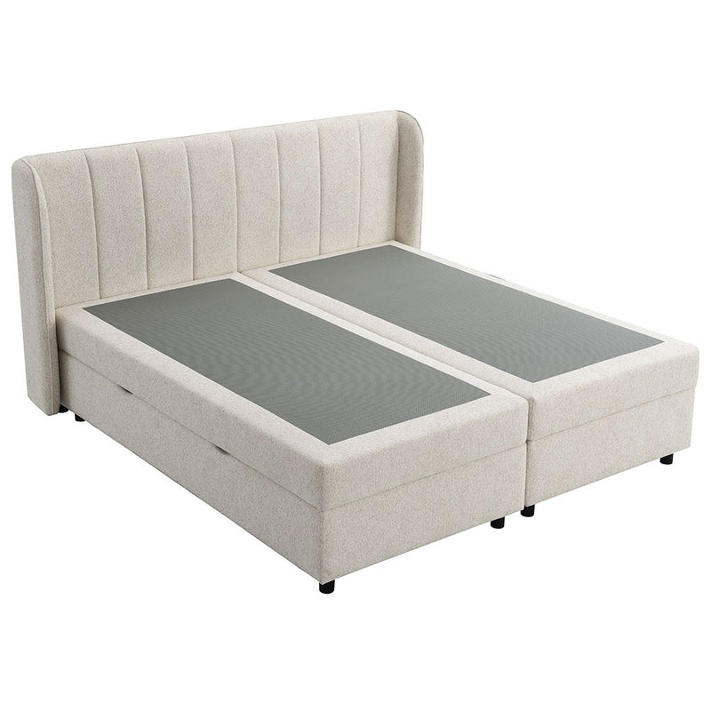 Adonia - Queen Bed With Storage - Beige - R&R Furniture Gallery (Fountain Valley, CA)