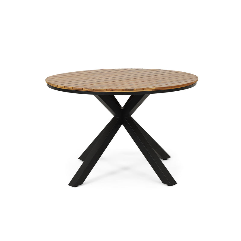 Outdoor Dining Table - Teak / Black - R&R Furniture Gallery (Fountain Valley, CA)