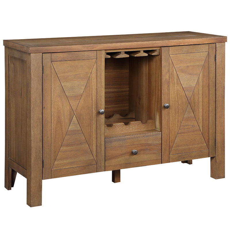 Pascaline - Server - Rustic Brown & Oak - R&R Furniture Gallery (Fountain Valley, CA)