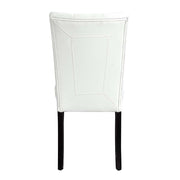 Hussein - Side Chair (Set of 2) - White Synthetic Leather & Black - R&R Furniture Gallery (Fountain Valley, CA)