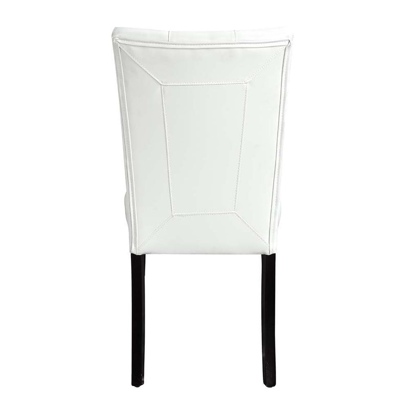 Hussein - Side Chair (Set of 2) - White Synthetic Leather & Black - R&R Furniture Gallery (Fountain Valley, CA)