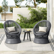 Modern Swivel Wicker Lounge Chair With Round Design - R&R Furniture Gallery (Fountain Valley, CA)