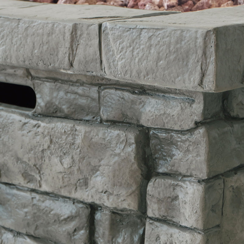 Outdoor Square Propane Fire Pit 40, 000 Btu - Gray