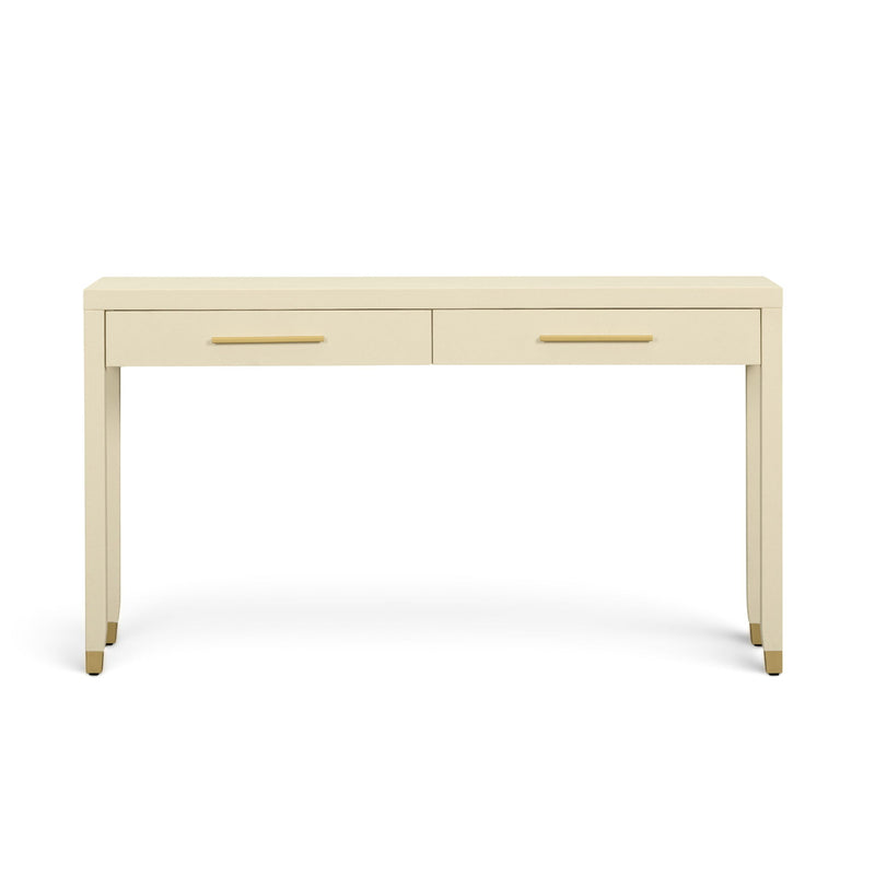 Dani - Faux Shagreen 2-Drawer Console Table - Cream
