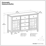 Connaught Sideboard Buffet with Glass-Front Cabinets & 6 Drawers — Vintage Style Dining Storage - R&R Furniture Gallery (Fountain Valley, CA)