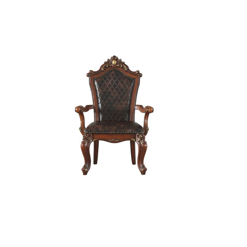 Picardy - Arm Chair (Set of 2) - Synthetic Leather & Honey Oak - R&R Furniture Gallery (Fountain Valley, CA)