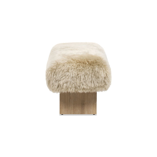 Leda - Sheepskin Fur Rectangular Accent Bench - Natural Blonde - R&R Furniture Gallery (Fountain Valley, CA)