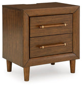 Lyncott - Two Drawer Night Stand - Brown - R&R Furniture Gallery (Fountain Valley, CA)