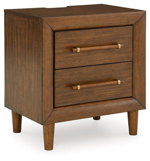 Lyncott - Two Drawer Night Stand - Brown - R&R Furniture Gallery (Fountain Valley, CA)