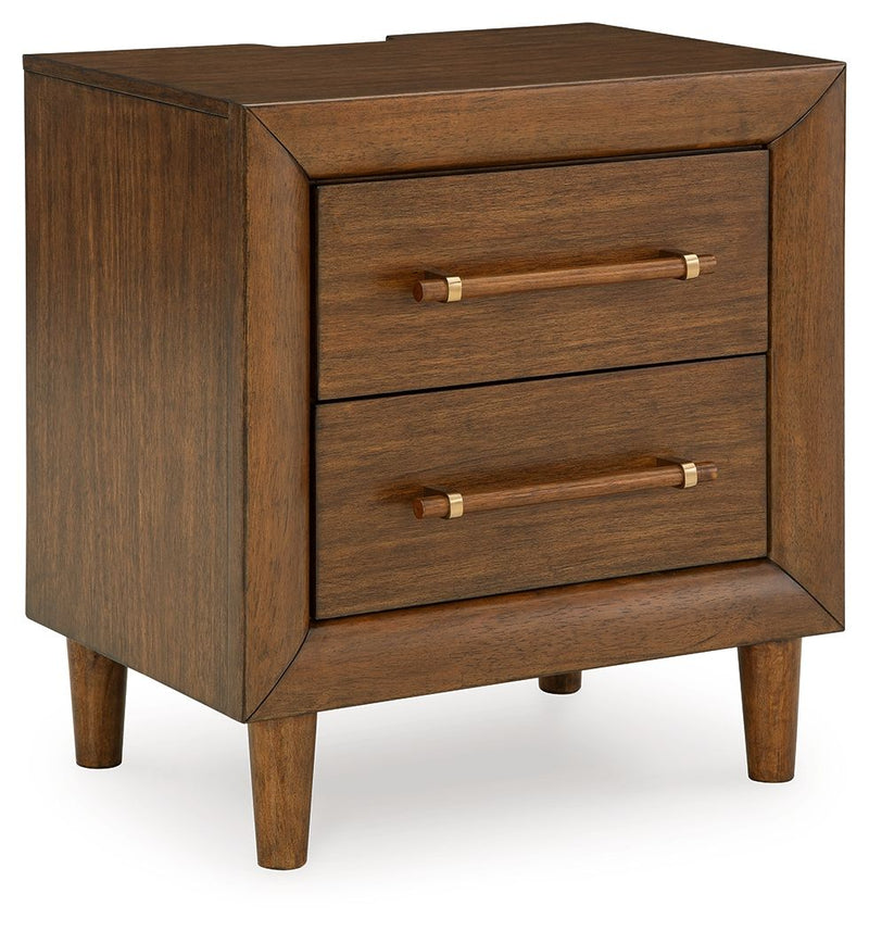 Lyncott - Two Drawer Night Stand - Brown - R&R Furniture Gallery (Fountain Valley, CA)