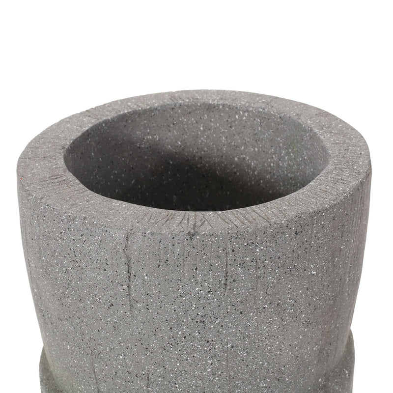 Stone gray Noble House classic flower planter made of magnesium oxide with a smooth, rounded design for outdoor or indoor use.
