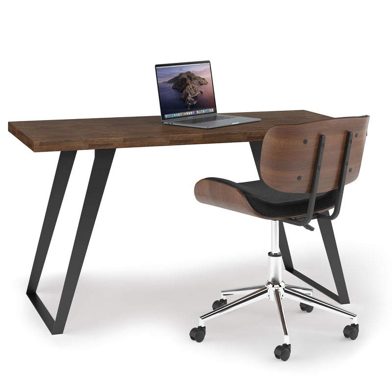 Lowry - Flat Top Desk - Rustic Natural Aged Brown - R&R Furniture Gallery (Fountain Valley, CA)