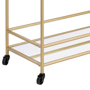 Kenda - Serving Cart - Clear Glass, Mirrored & Gold - R&R Furniture Gallery (Fountain Valley, CA)