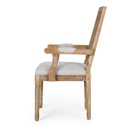 Elegant French country style Noble House arm chair with cane backrest, showcasing a wooden frame and upholstered seat.