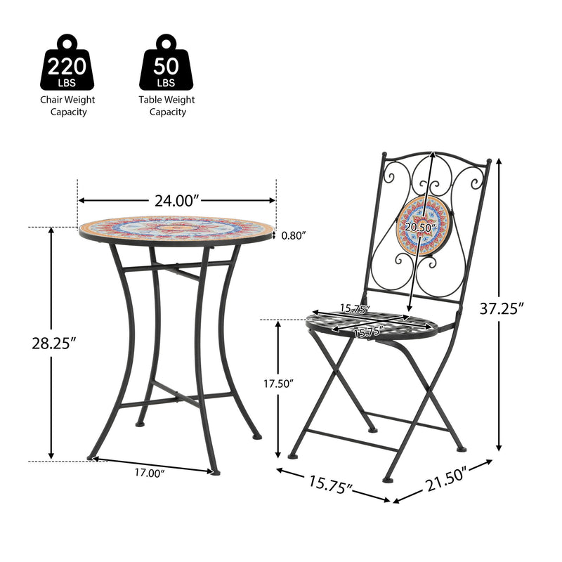 Lambert - Outdoor Chat Set - Black / Red - R&R Furniture Gallery (Fountain Valley, CA)