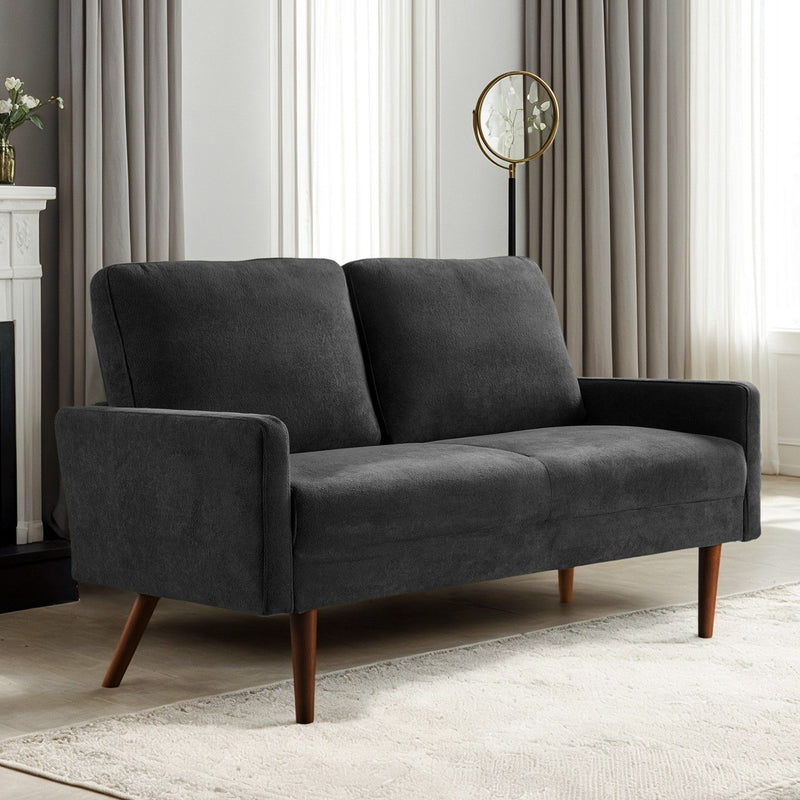 Loveseat Sofa, European Style With Sleek Design, Modern & Vintage Flair, Upholstered 2 Seater Couch - R&R Furniture Gallery (Fountain Valley, CA)