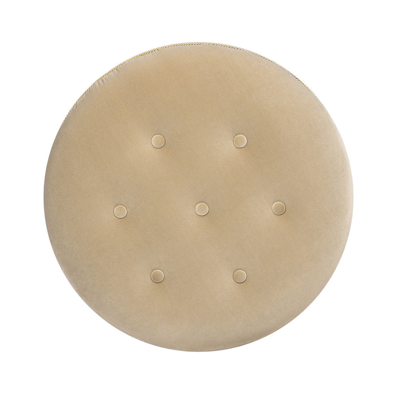 Yolanda - Round Upholstered Accent Ottoman - R&R Furniture Gallery (Fountain Valley, CA)