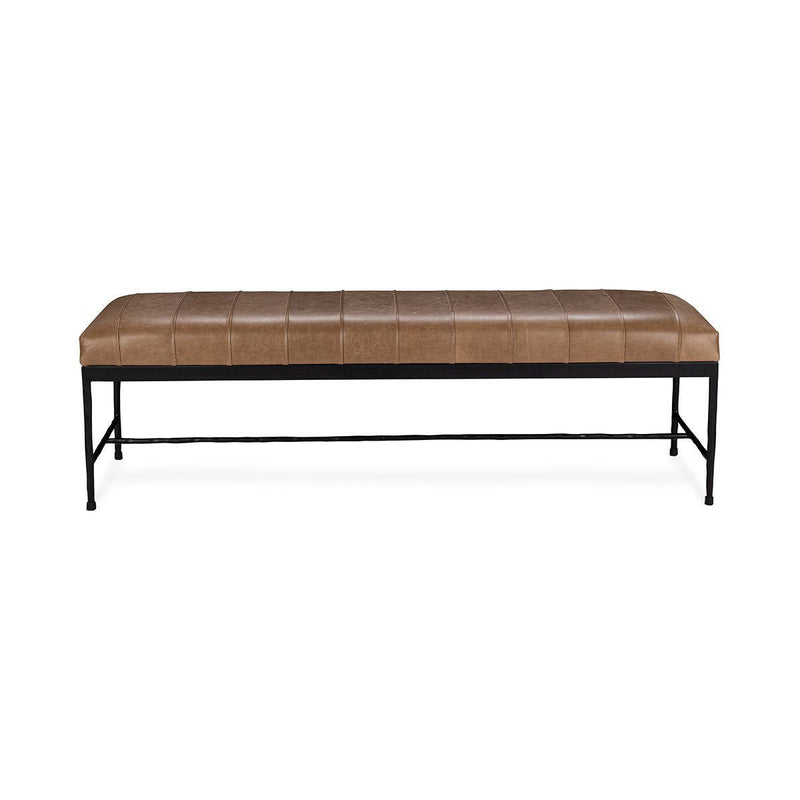 Madeleine - Leather Bench - Dune Walnut - R&R Furniture Gallery (Fountain Valley, CA)
