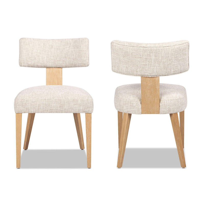 Louise - Split Back Upholstered Dining Side Chair (Set of 2) - Travertine Beige - R&R Furniture Gallery (Fountain Valley, CA)