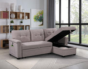 Ashlyn - Reversible Sleeper Sectional Sofa With Storage Chaise, USB Charging Ports And Pocket - R&R Furniture Gallery (Fountain Valley, CA)