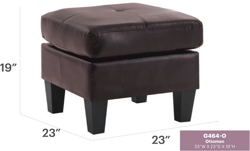 Upholstered Ottoman by Glory Furniture, stylish casual ottoman suitable for modern living spaces, with soft fabric and versatile design.