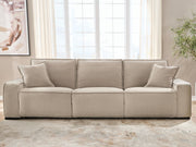 Benchcraft® Carceri reclining sectional with plush fabric, featuring multiple seats and adjustable reclining options in a modern living room setting.