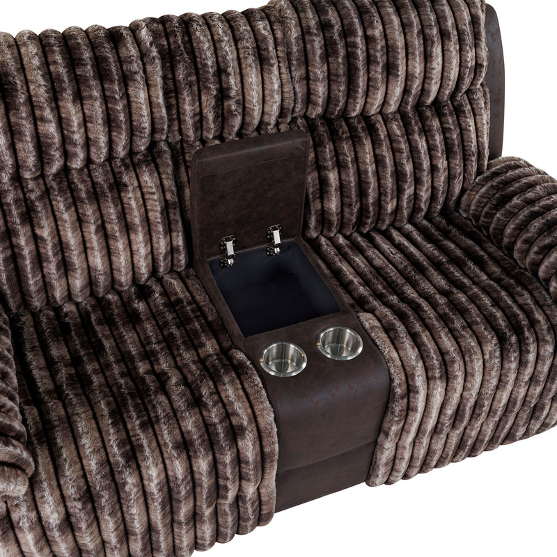 Bruni - Console Reclining Loveseat With Manual Recline - R&R Furniture Gallery (Fountain Valley, CA)