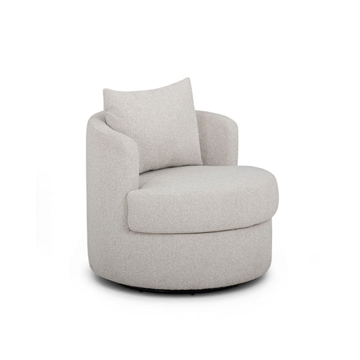 TOV Furniture Silvi swivel chair with a modern design, featuring a rounded seat, metal base, and comfortable upholstery.