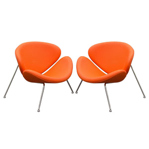Set of (2) Roxy Orange Accent Chair with Chrome Frame by Diamond Sofa