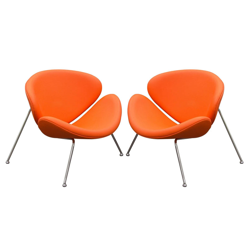 Set of (2) Roxy Orange Accent Chair with Chrome Frame by Diamond Sofa