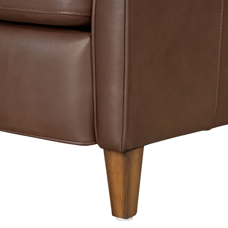 Northfield Power Cordless High Leg Recliner by Parker Living, showing the plush fabric and modern high-leg design in a living room setting.