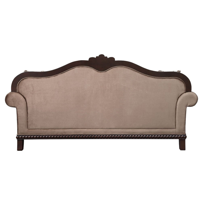 Chateau De Ville - Sofa With 5 Pillows (Same Lv01588) - Fabric & Espresso