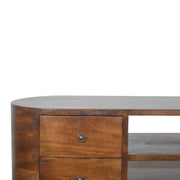 Solid Wood Rounded Entertainment Unit - R&R Furniture Gallery (Fountain Valley, CA)