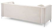 Glory Furniture Delray Micro Suede Sofa, stationary sofa with plush seating and modern design in a neutral color.