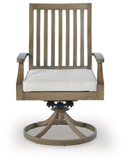 Rainier Ranch - Swivel Chair With Cushion (Set of 2) - Brown / Beige - R&R Furniture Gallery (Fountain Valley, CA)