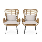 Modern Aesthetic Outdoor Rattan Accent Chair With Metal Legs - R&R Furniture Gallery (Fountain Valley, CA)
