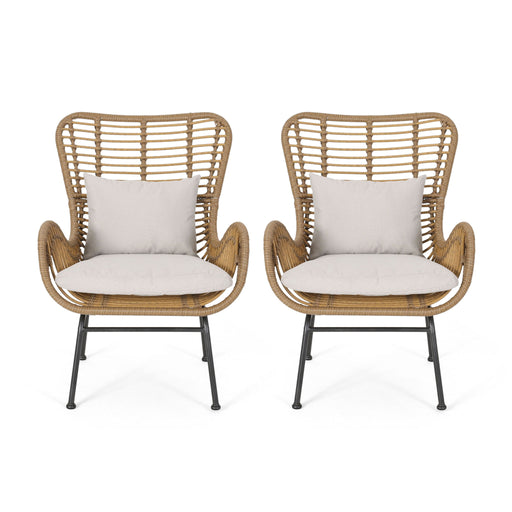 Modern Aesthetic Outdoor Rattan Accent Chair With Metal Legs - R&R Furniture Gallery (Fountain Valley, CA)
