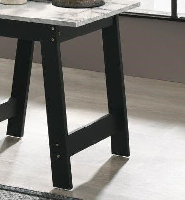 Kenzo - End Table With Faux Marble Top Finish - Black - R&R Furniture Gallery (Fountain Valley, CA)