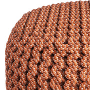 Wynne - Round Knitted Outdoor / Indoor Pouf - Orange - R&R Furniture Gallery (Fountain Valley, CA)