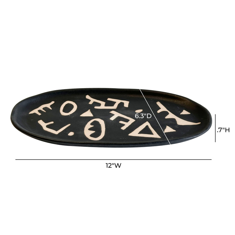 Earthenware - Runes Catchall Dish - Black - R&R Furniture Gallery (Fountain Valley, CA)
