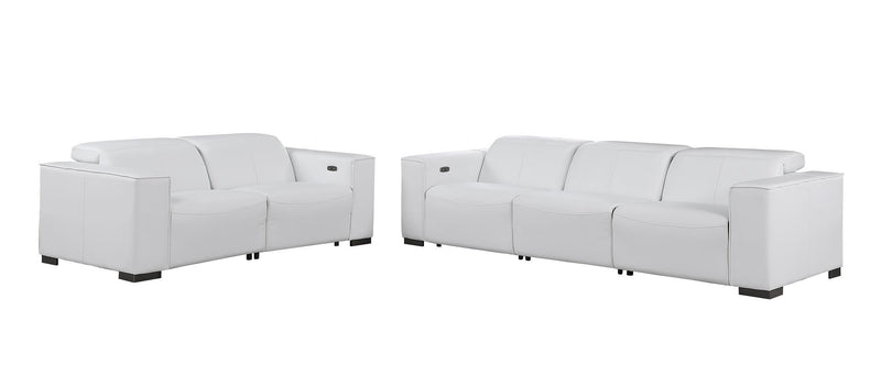 1208 - Leather Reclining Set (Sofa & Loveseat With 4 Power Recliner)