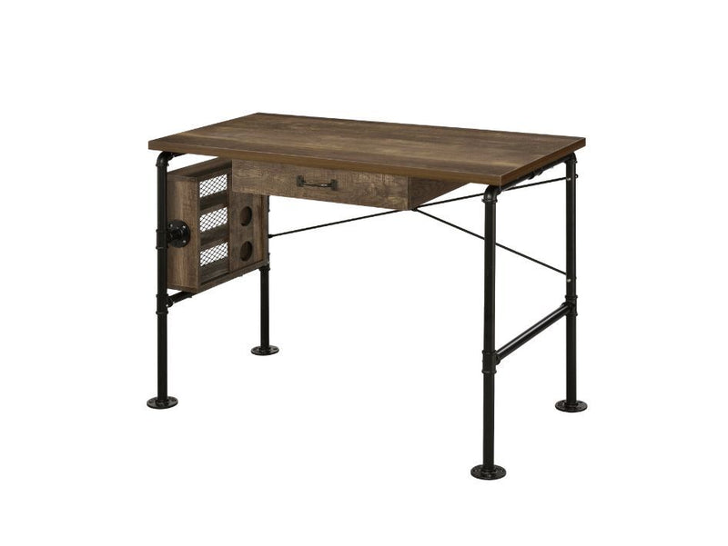 Endang - Writing Desk - Weathered Oak & Black - R&R Furniture Gallery (Fountain Valley, CA)