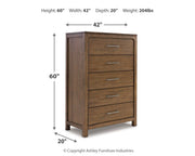 Cabalynn - Five Drawer Chest - Light Brown - R&R Furniture Gallery (Fountain Valley, CA)