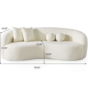 Drake - Japandi Style Curvy Boucle Sofa - R&R Furniture Gallery (Fountain Valley, CA)