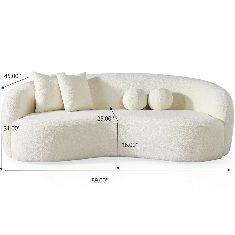 Drake - Japandi Style Curvy Boucle Sofa - R&R Furniture Gallery (Fountain Valley, CA)